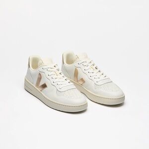 Veja V-10 Sneakers with Rose Gold Accent